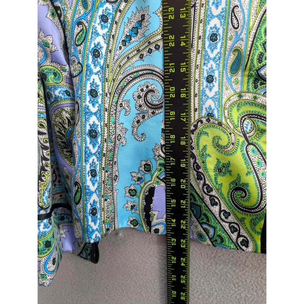 JS Collection Silk Paisley Women's‎ Jacket Mandarin Collar Designer Size 14 USA